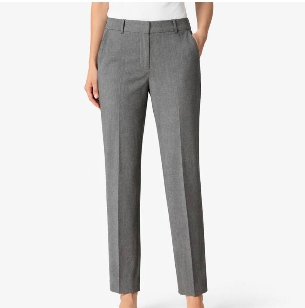 J Crew Ruby Full
Length Tailored  Slim Straight Leg Gray Pant  Trousers Woman 14